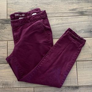 Plum colored jeans by Gap. Skinny Mini cut, size 16. Good used condition.